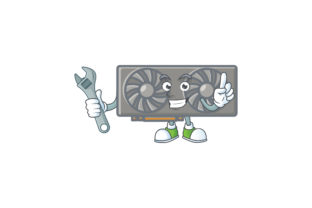 Gaming VGA Card Cartoon Character Style - Wrench: A Versatile Tool for Creative and Professional Projects