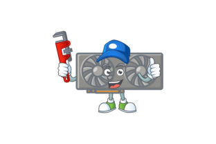Mastering the Gaming VGA Card Cartoon Character Style - Pipe Wrench