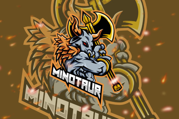 Minotaur Squad Esport Gaming Logo: Bold and Dynamic